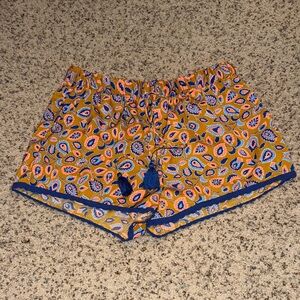 Aerie High Sleep Floral Women's Shorts - Orange and Blue